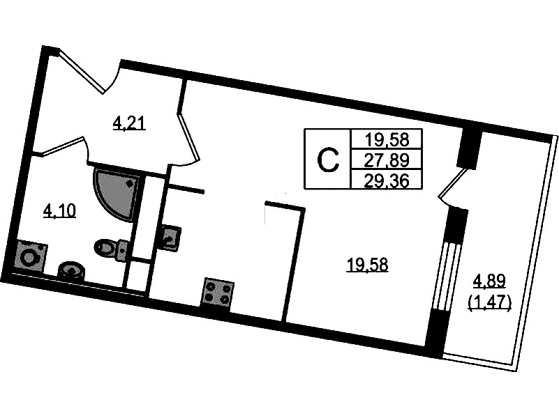 Квартира студия 29.36 м², 12/12 эт., ЖК «UP! Квартал Воронцовский»